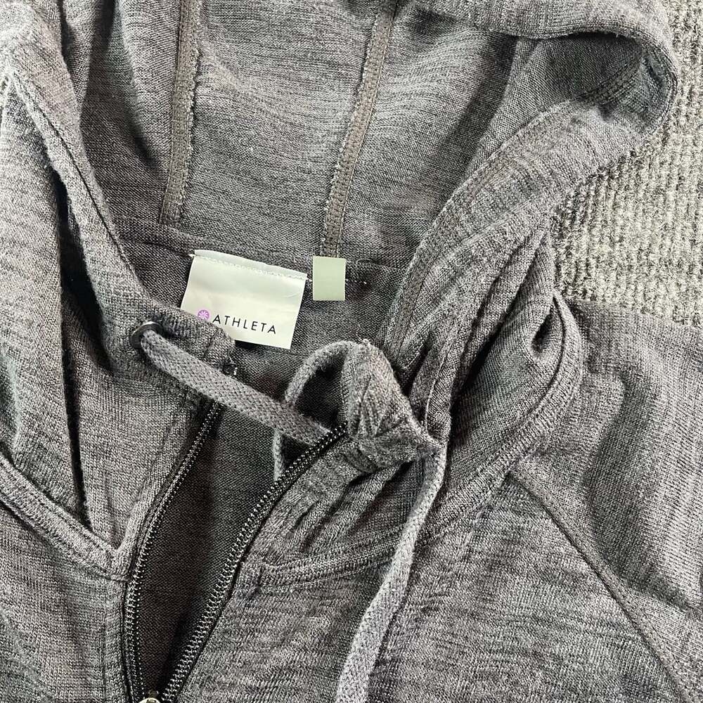 Athleta No Sweat Full Zip Gray Heather Hoodie Jacket XS - Picture 3 of 10